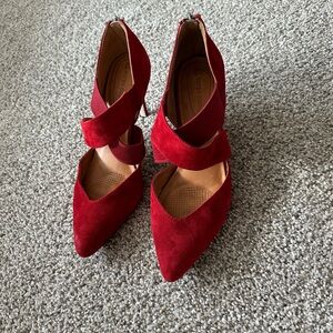 Corso Como Red Suede Heels Size 9.5